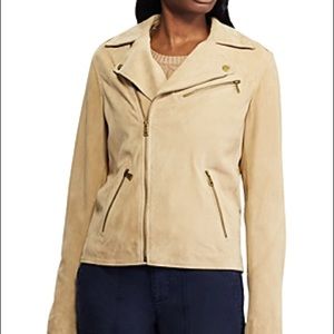 Ralph Lauren Suede Moto Jacket, Tan Camel, Size 18, NWT!!